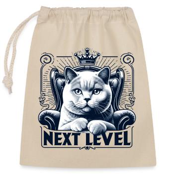BKH Britisch Kurzhaar Blue Katze Königssessel - Verschließbarer Geschenkbeutel aus Baumwolle (25x30cm) - Natur - Vorne