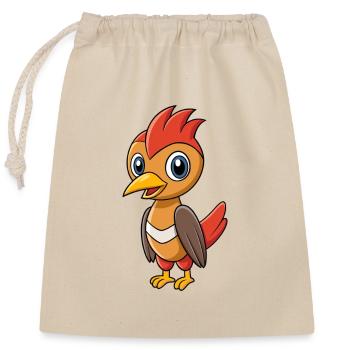 Pic Mignon Mascotte Personnage De Dessin Animé Kawaii - Sac cadeau en coton avec cordon (25 x 30 cm) - nature - Devant