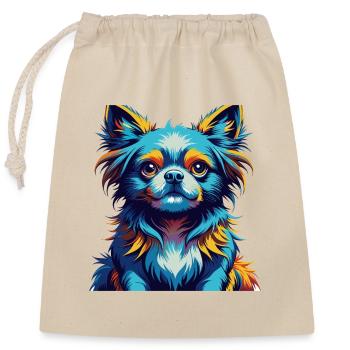 Chinese Imperial Dog Breed Colorful Cartoon Kawaii - Closable cotton gift bag (25x30cm) - nature - Front
