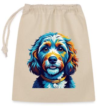 Cockapoo Hunderasse Bunt Karikatur Kawaii - Verschließbarer Geschenkbeutel aus Baumwolle (25x30cm) - Natur - Vorne