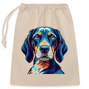 Bluetick Coonhound Hunderasse Karikatur Kawaii - Verschließbarer Geschenkbeutel aus Baumwolle (25x30cm) - Natur - Vorne