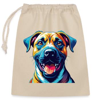 Black Mouth Cur Dog Breed Colorful Cartoon Kawaii - Closable cotton gift bag (25x30cm) - nature - Front