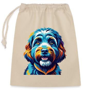 Cockapoo Chien Race Coloré Dessin Animé Kawaii - Sac cadeau en coton avec cordon (25 x 30 cm) - nature - Devant