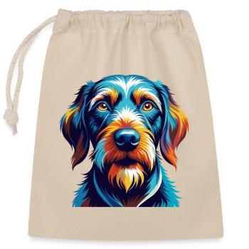 Istrischer Drahthaarhund Hunderasse Karikatur Kawaii - Verschließbarer Geschenkbeutel aus Baumwolle (25x30cm) - Natur - Vorne