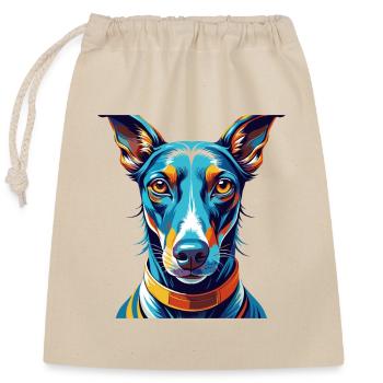 Rampur lévrier chien race coloré dessin animé Kawaii - Sac cadeau en coton avec cordon (25 x 30 cm) - nature - Devant