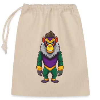 Mandrill Funny Kawaii Cartoon Character Clipart - Closable cotton gift bag (25x30cm) - nature - Front