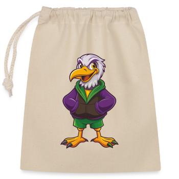 Albatross Funny Kawaii Cartoon Character Clipart - Closable cotton gift bag (25x30cm) - nature - Front