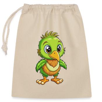 kiwi mignon personnage de dessin animé Kawaii Clipart - Sac cadeau en coton avec cordon (25 x 30 cm) - nature - Devant