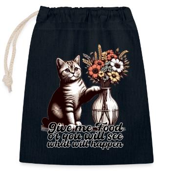 BKH Britisch Kurzhaar Katze Vase umkippen Geschenk - Verschließbarer Geschenkbeutel aus Baumwolle (25x30cm) - Navy - Vorne