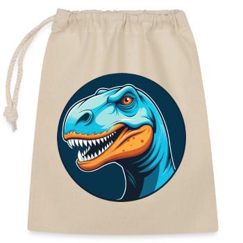 Dinosaur Cute Kawaii Cartoon Animal Pet Logo - Closable cotton gift bag (25x30cm) - nature - Front