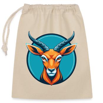 Impala süße Kawaii Cartoon Clipart Tier Haustier Logo - Verschließbarer Geschenkbeutel aus Baumwolle (25x30cm) - Natur - Vorne