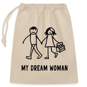 Design de bière pour femme de mes rêves - Sac cadeau en coton avec cordon (25 x 30 cm) - nature - Devant