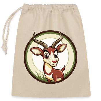 Antelope Colorful Kawaii Cartoon Character Clipart - Closable cotton gift bag (25x30cm) - nature - Front