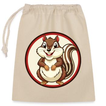 Chipmunk Coloré Kawaii Dessin Animé Personnage Clipart - Sac cadeau en coton avec cordon (25 x 30 cm) - nature - Devant