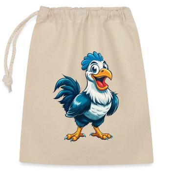 poulet cool kawaii dessin animé personnage clipart - Sac cadeau en coton avec cordon (25 x 30 cm) - nature - Devant