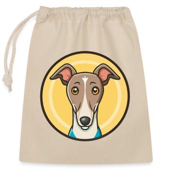 lévrier chien race dessin animé Kawaii Clipart Animal - Sac cadeau en coton avec cordon (25 x 30 cm) - nature - Devant