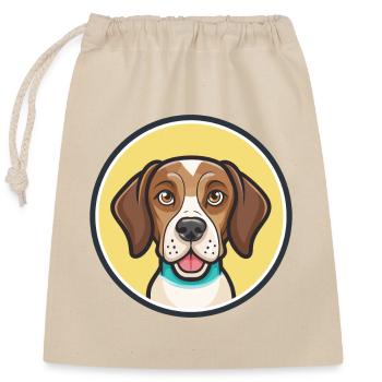 Portuguese Pointer Dog Breed Cartoon Kawaii - Closable cotton gift bag (25x30cm) - nature - Front