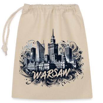 Warsaw Capital Poland Gift - Closable cotton gift bag (25x30cm) - nature - Front