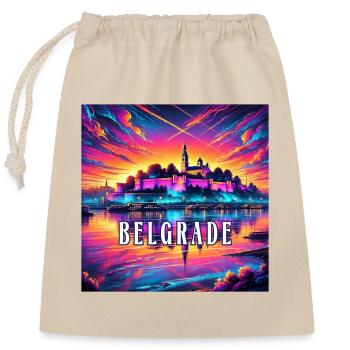 Belgrad Serbien Balkan Design - Verschließbarer Geschenkbeutel aus Baumwolle (25x30cm) - Natur - Vorne