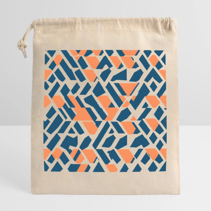 Dream Patterns 5 Coral Navy Abstract Dream Pattern Closable cotton gift bag (25x30cm)