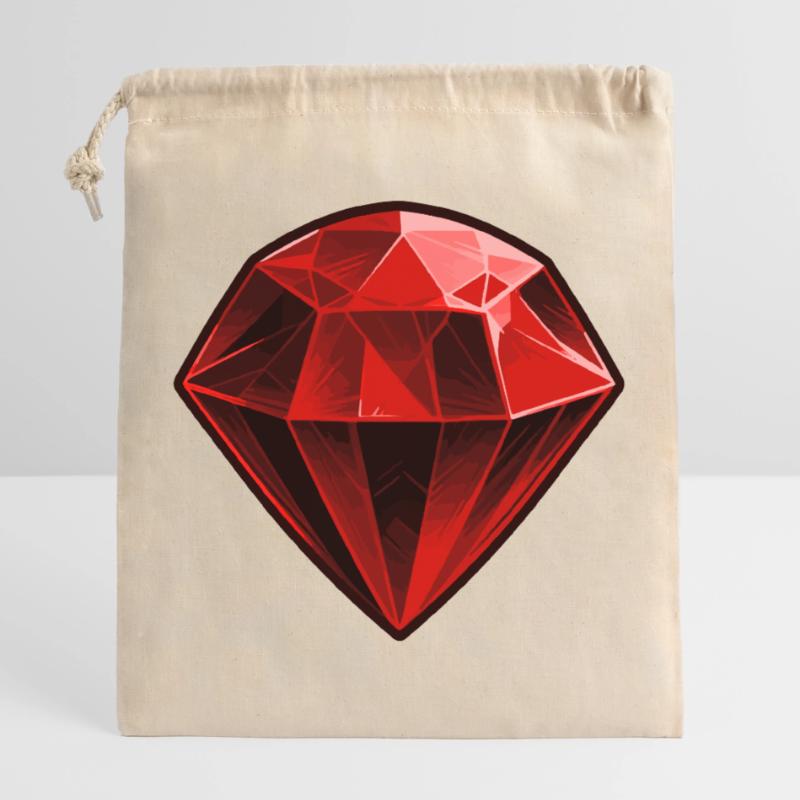 Precious Red Ruby Gemstone Closable cotton gift bag (25x30cm)