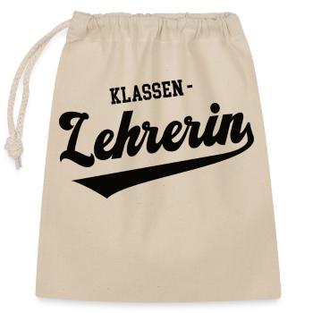 Lehrerin Outfit Klasse Schullehrerin Class Teacher - Verschließbarer Geschenkbeutel aus Baumwolle (25x30cm) - Natur - Vorne
