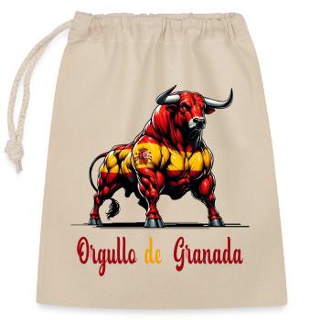 The pride of Granada flag design - Closable cotton gift bag (25x30cm) - nature - Front