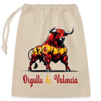 The pride Valencia flag design - Closable cotton gift bag (25x30cm) - nature - Front