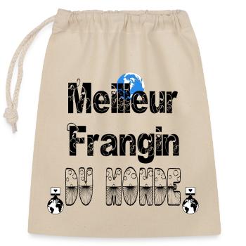 Meilleur Frangin du Monde - Sac cadeau en coton avec cordon (25 x 30 cm) - nature - Devant