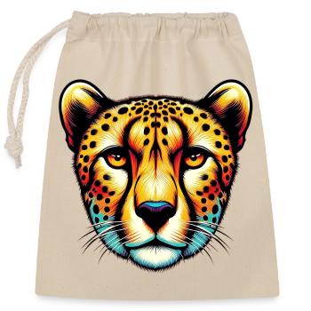 Guépard - Sac cadeau en coton avec cordon (25 x 30 cm) - nature - Devant