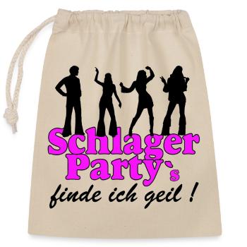 Schlager Party, Schlager Musik, je trouve ça cool - Sac cadeau en coton avec cordon (25 x 30 cm) - nature - Devant