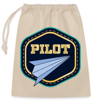 COSTUME DE PILOTE - Sac cadeau en coton avec cordon (25 x 30 cm) - nature - Devant