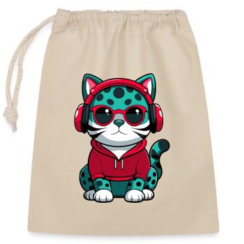 Australische Gefleckte Nebelkatze Rasse Karikatur Kawaii - Verschließbarer Geschenkbeutel aus Baumwolle (25x30cm) - Natur - Vorne