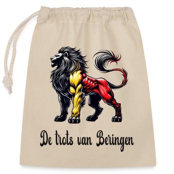 Motif du drapeau lion de Beringen - Sac cadeau en coton avec cordon (25 x 30 cm) - nature - Devant