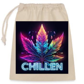 chillen - Verschließbarer Geschenkbeutel aus Baumwolle (25x30cm) - Natur - Vorne
