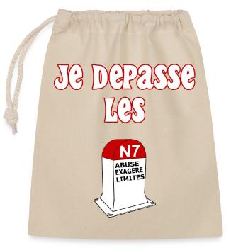 I cross the line - Closable cotton gift bag (25x30cm) - nature - Front