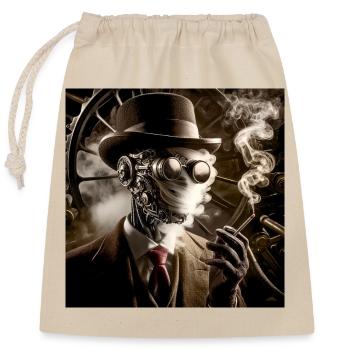 Unsichtbarer Mann Steampunk - Verschließbarer Geschenkbeutel aus Baumwolle (25x30cm) - Natur - Vorne