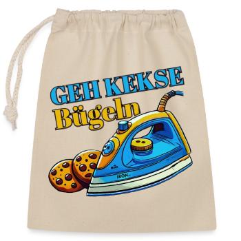 Go iron cookies... - Closable cotton gift bag (25x30cm) - nature - Front