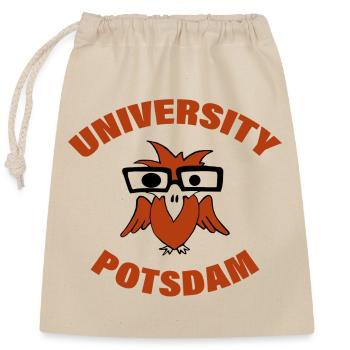 UNI POTSDAM - Verschließbarer Geschenkbeutel aus Baumwolle (25x30cm) - Natur - Vorne