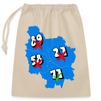 Région Bourgogne - Sac cadeau en coton avec cordon (25 x 30 cm) - nature - Devant