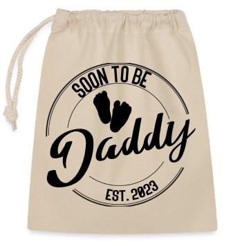 Soon to Be Daddy – Cadeau pour les futurs pères - Sac cadeau en coton avec cordon (25 x 30 cm) - nature - Devant