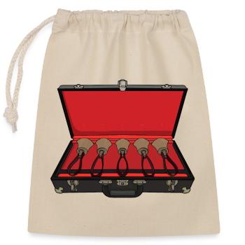 Handbells Carrying Set Case Vintage - Closable cotton gift bag (25x30cm) - nature - Front