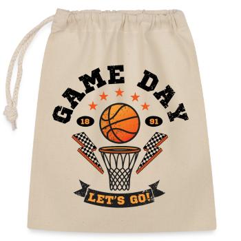 Let’s Go Basketball - Verschließbarer Geschenkbeutel aus Baumwolle (25x30cm) - Natur - Vorne