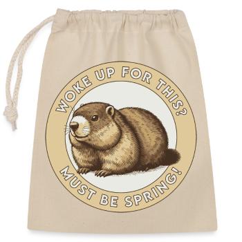 Vous vous êtes réveillé pour ça ? Ce doit être le printemps ! - Sac cadeau en coton avec cordon (25 x 30 cm) - nature - Devant