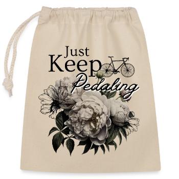 Pedaling – Floral Elegance - Verschließbarer Geschenkbeutel aus Baumwolle (25x30cm) - Natur - Vorne