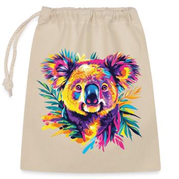 Koala Koalabär Australien Natur Wildnis Bunt Kunst - Verschließbarer Geschenkbeutel aus Baumwolle (25x30cm) - Natur - Vorne