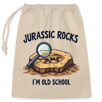 I'm Old School - Closable cotton gift bag (25x30cm) - nature - Front