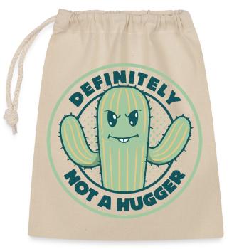 Certainement pas un câlin - Sac cadeau en coton avec cordon (25 x 30 cm) - nature - Devant