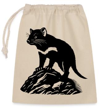Tasmanian devil - Closable cotton gift bag (25x30cm) - nature - Front