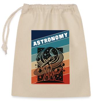 Style rétro astronomique - Sac cadeau en coton avec cordon (25 x 30 cm) - nature - Devant